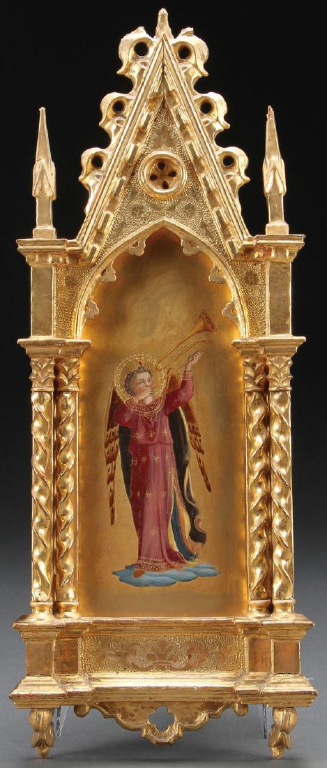 AN ITALIAN PAINTED MUSICAL ANGEL (1 of 3)