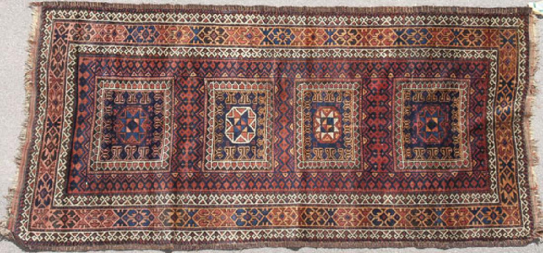 THREE TURKISH  BALOUCH  HAND WOVEN ORIENTAL RUGS (1 of 3)