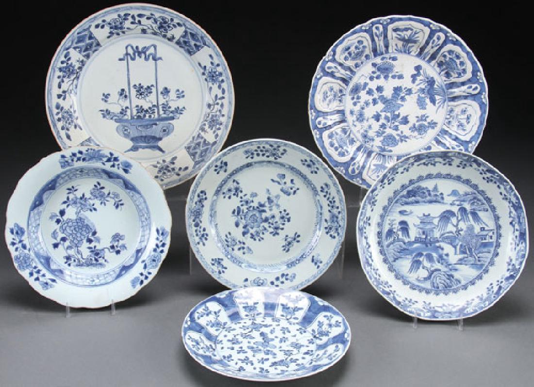6 CHINESE BLUE WHITE PORCELAIN EXPORT PLATES (1 of 3)