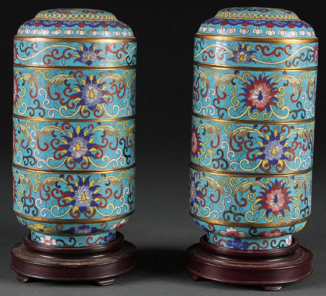 PR CHINESE CLOISONNE & BRONZE STACKING CONTAINER (1 of 1)