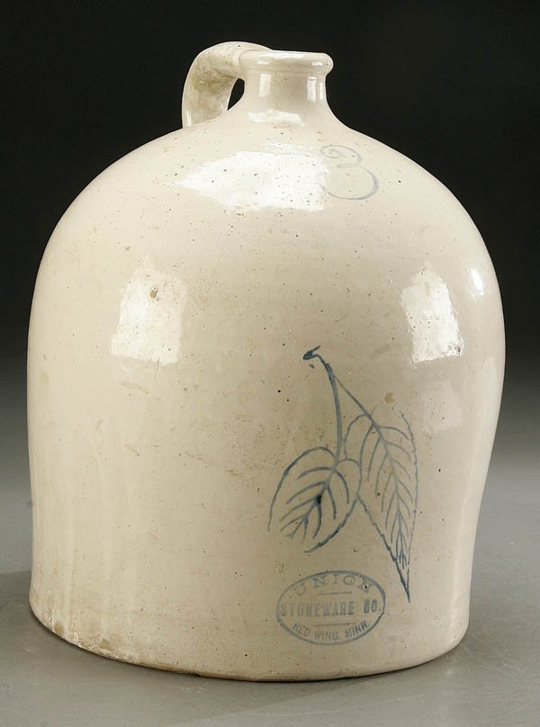 A FINE RED WING STONEWARE JUG 3 gallon beehive wi
