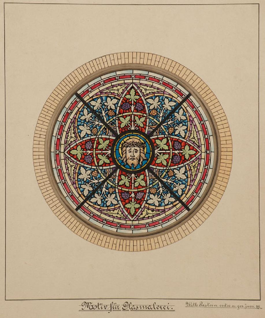 A PAIR OF HAND PAINTED ECCLESIASTICAL PAINTINGS (1 of 2)