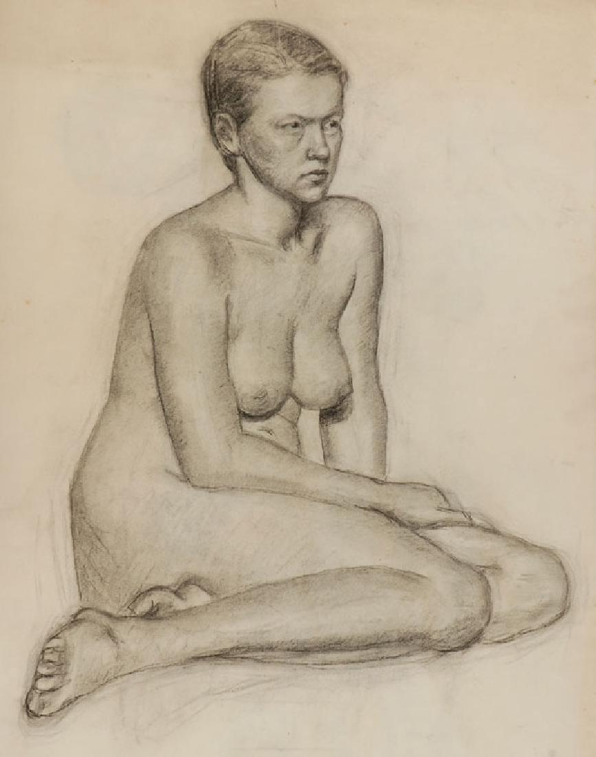 29 ANATOMY CLASS DRAWINGS BY FEMALE ARTIST C. 1930: A GROUP OF TWENTY NINE ANATOMY CLASS DRAWINGS (CIRCA 1929-1933) BY VELLMA DICKSON (1910-1981). Comprising of traditional art academy anatomy class drawings all rendered in charcoal depicting nude woma