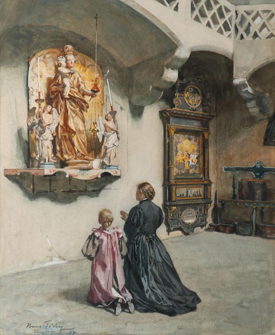 EXCEPTIONAL AUSTRIAN WATERCOLOR SIGNED & DATED 1897 (1 of 3)