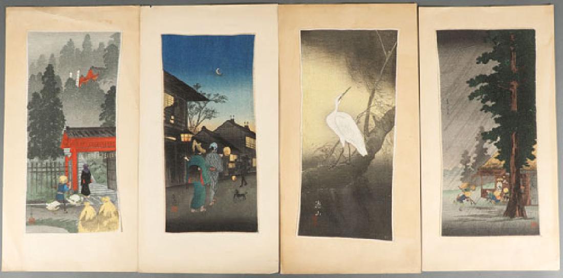21 JAPANESE WOODBLOCK PRINTS C, 1890-1940: A GROUP OF 21 JAPANESE WOODBLOCK PRINTS, CIRCA 1890-1940. A good variety of images many with very strong bold colors and printed on various types of paper. Highlights include Ando Hiroshige's Woodbloc