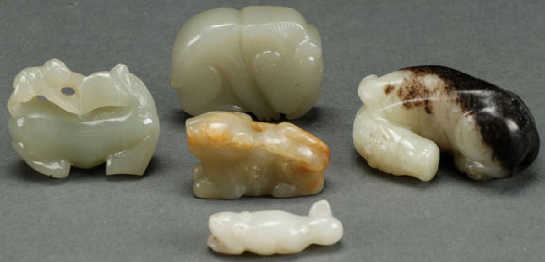 A GROUP OF FIVE CHINESE JADE ORNAMENTS (1 of 5)