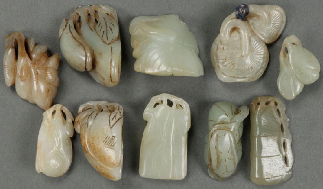 TEN CHINESE CARVED JADE ORNAMENTS (1 of 1)