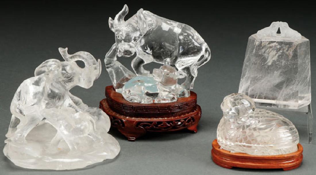 A GROUP OF FOUR CHINESE CARVED ROCK CRYSTAL (1 of 1)