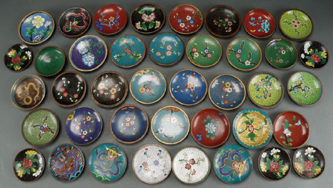 A COLLECTION OF 40 CHINESE ENAMELED BRONZE (1 of 1)