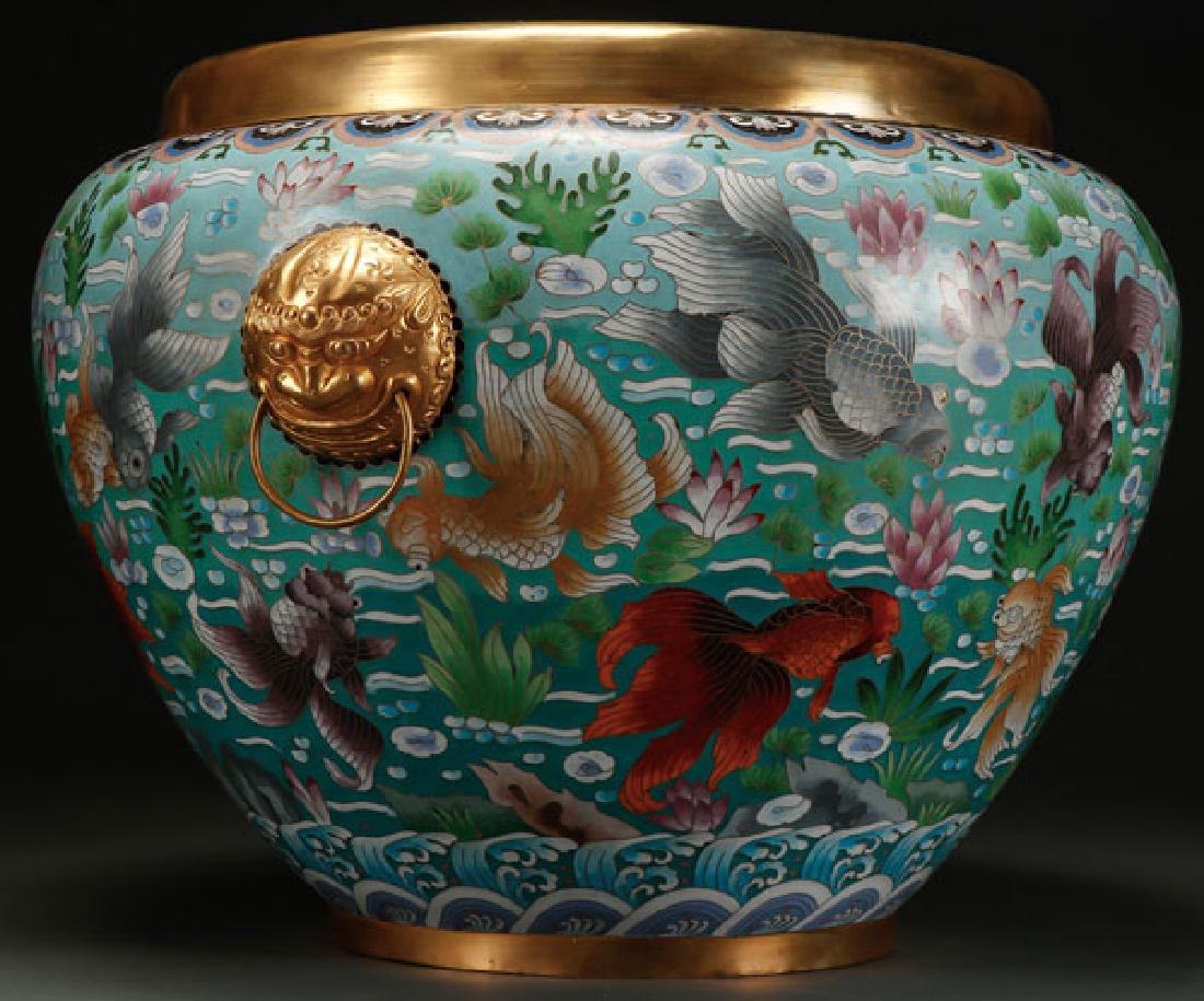 A CHINESE CLOISONNE ENAMEL GILT BRONZE JARDINIERE (1 of 1)