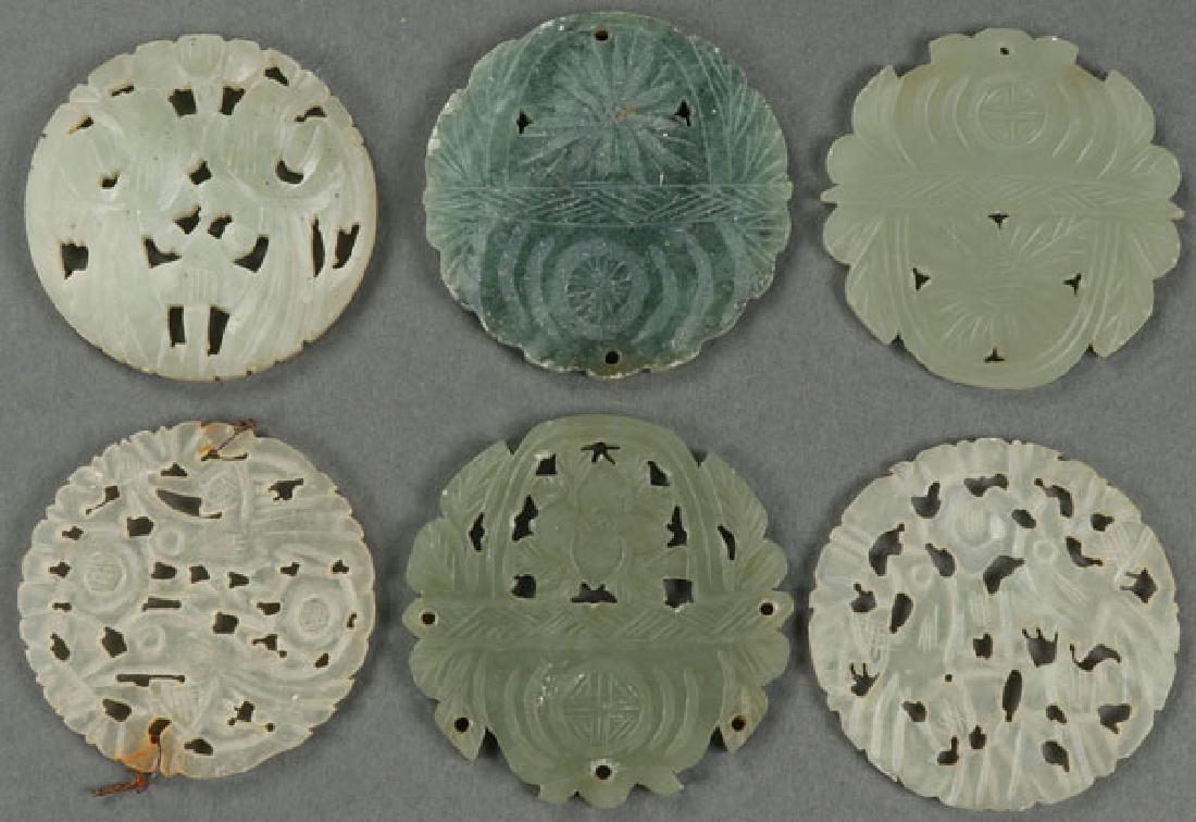 A GROUP OF SIX CHINESE CARVED JADE ORNAMENTS (1 of 7)