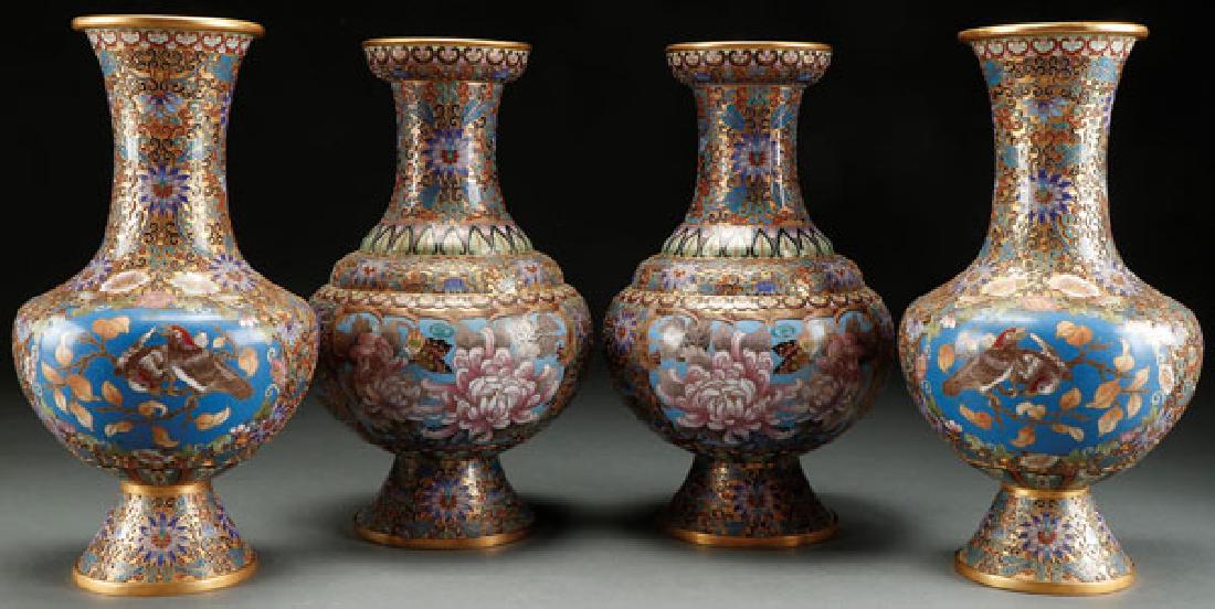 CHINESE CLOISONNE AND GILT BRONZE VASES (1 of 1)