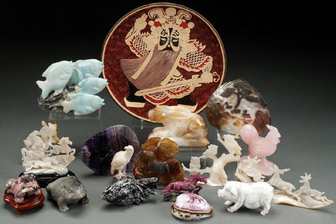 AN 18 PIECE GROUP OF CHINESE CARVED DECORATIVE (1 of 1)