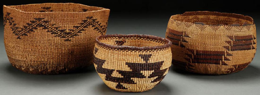 THREE NORTHERN CALIFORNIA TWINED BASKETS (1 of 1)