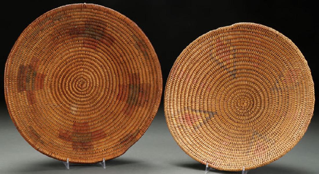 A PAIR OF APACHE POLYCHROME BASKETRY BOWLS (1 of 1)