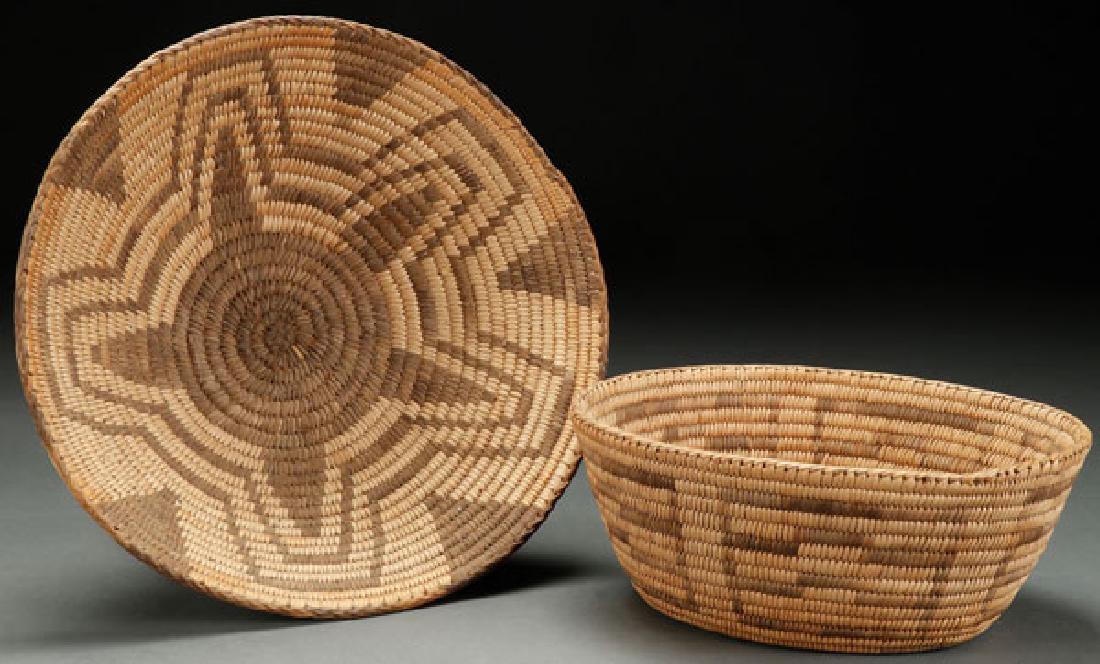 A PAIR OF GOOD PIMA WOVEN BASKETS, CIRCA 1900 (1 of 1)