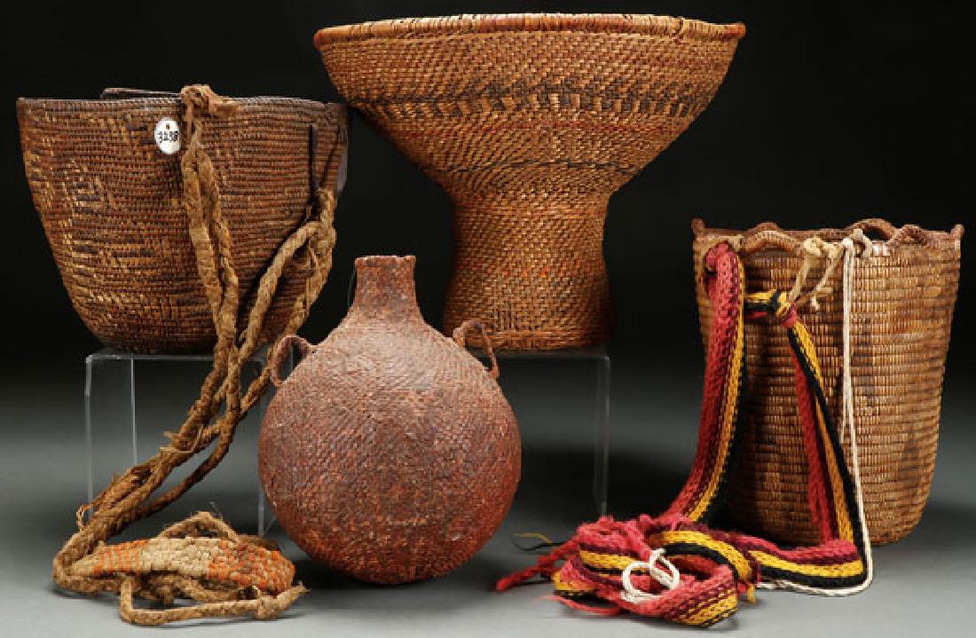 FOUR INTERESTING NATIVE AMERICAN WOVEN BASKETS (1 of 1)