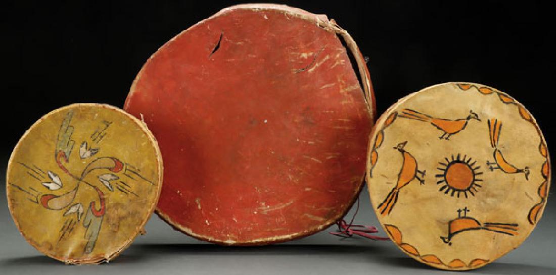 A GOOD SIOUX HIDE DRUM, CIRCA 1890 (1 of 1)