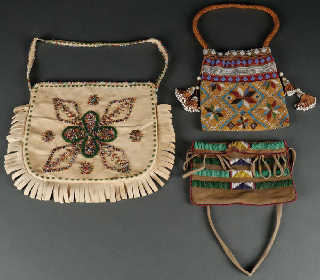 A GROUP OF THREE BEADED BAGS, 1900-1940 (1 of 2)