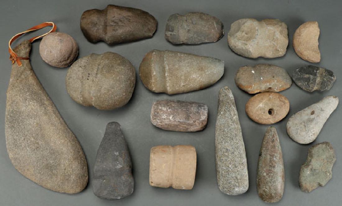A GROUP OF 18 STONE ARTIFACTS (1 of 1)