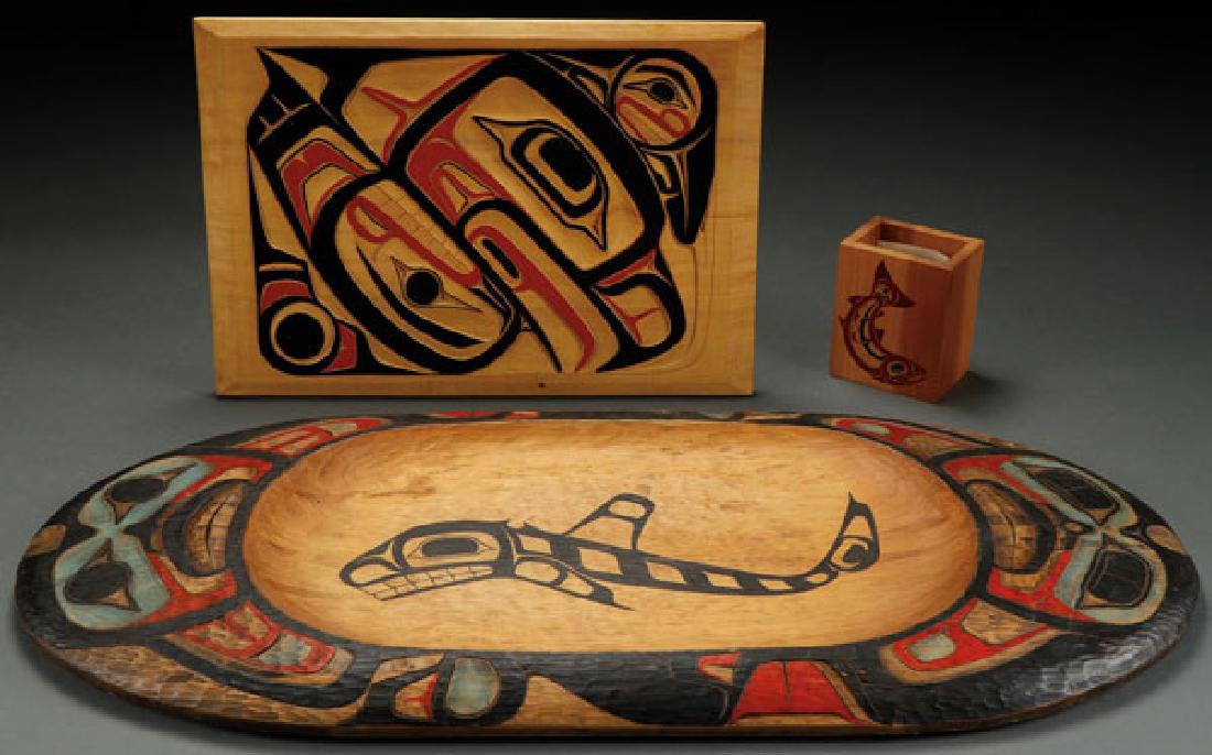 A PAIR OF NORTHWEST COAST CARVED RELIEF PLAQUES (1 of 1)