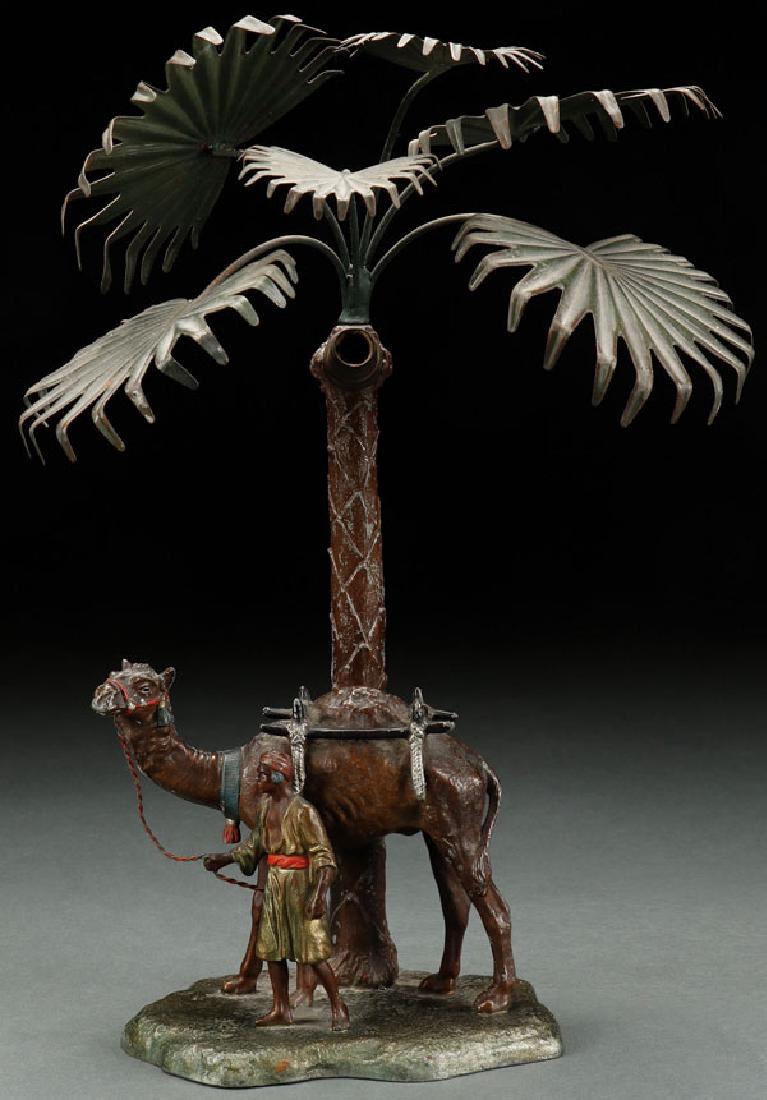 AN AUSTRIAN COLD PAINTED METAL  FIGURAL LAMP (1 of 1)