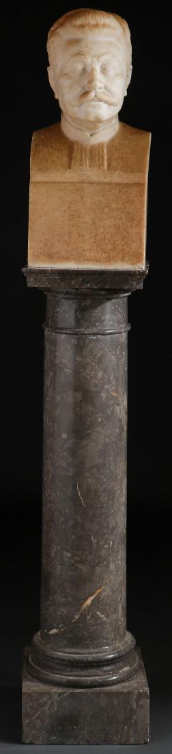 ARTIST SIGNED CARVED MARBLE BUST CIRCA 1915 (1 of 5)