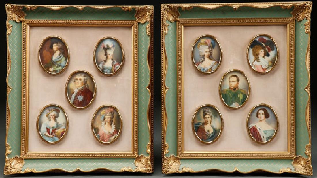 TEN FRAMED MINIATURE PORTRAITS (1 of 1)