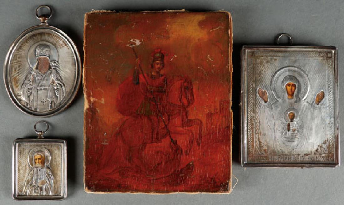 A GROUP OF FOUR RUSSIAN ICONS, CIRCA 1875-1905 (1 of 1)