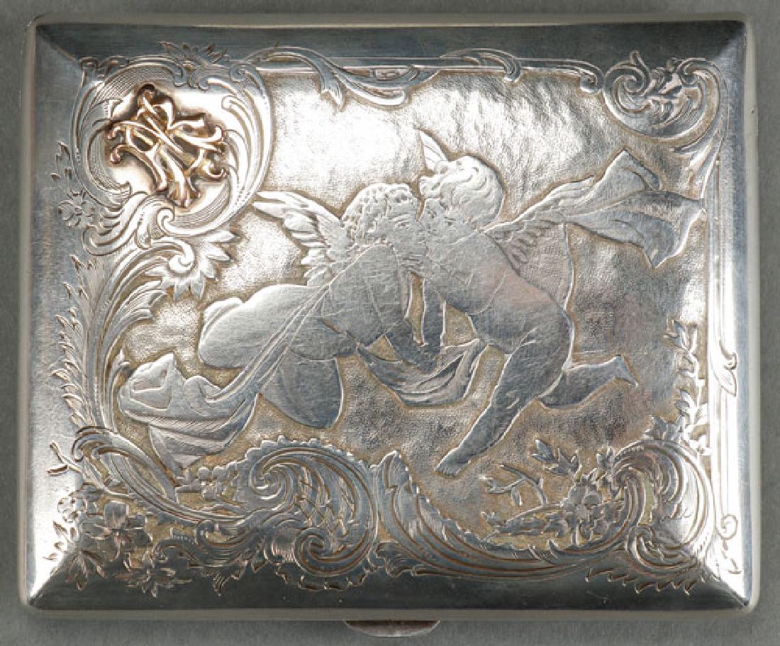 A RUSSIAN SILVER AND GOLD MOUNTED CIGARETTE CASE (1 of 1)