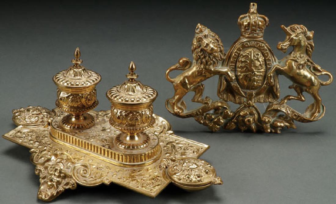 A VICTORIAN BRONZE INK STAND (1 of 1)