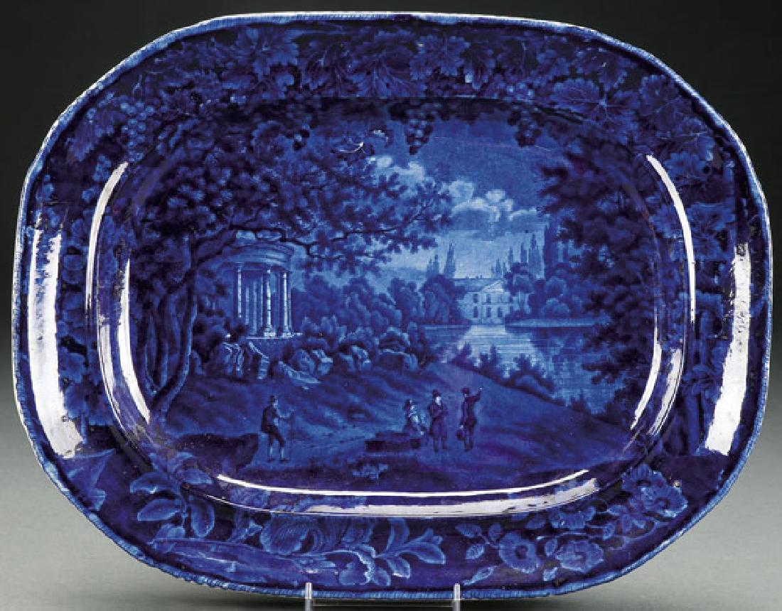 A FINE WOOD'S ENGLISH BLUE TRANSFER PLATTER (1 of 1)