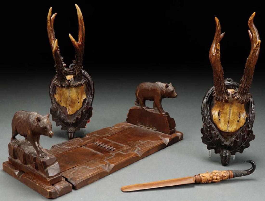 A FOUR PIECE GROUP OF BLACK FOREST DECORATIVE ART (1 of 1)