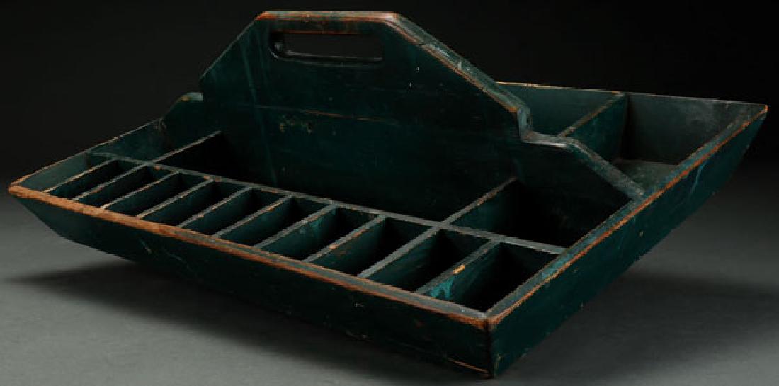 A FINE PRIMITIVE PAINTED WOOD CARPENTERS CADDY (1 of 1)