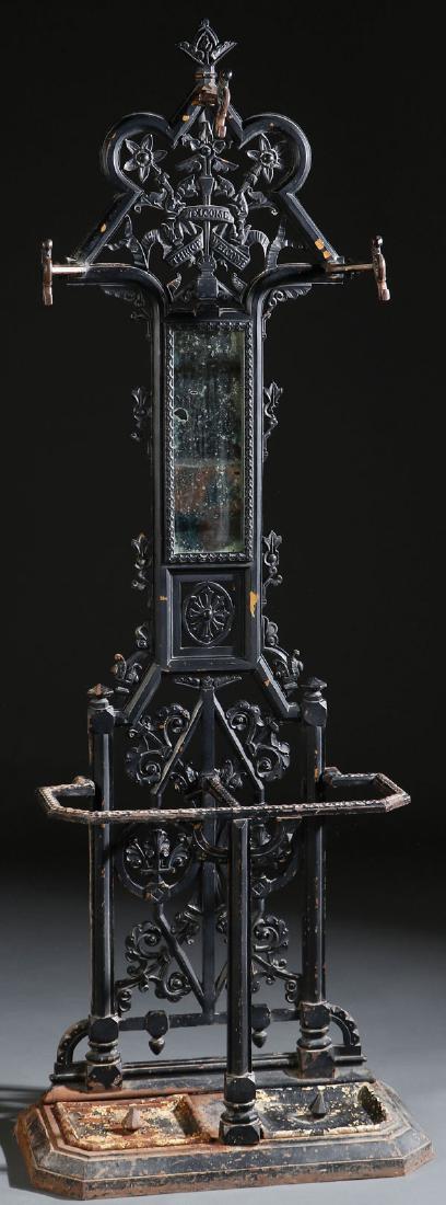 A GOOD VICTORIAN CAST IRON HALL TREE (1 of 1)