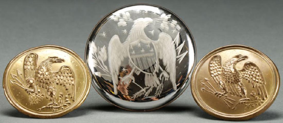 A GROUP OF THREE EARLY AMERICAN "EAGLE" CURTAIN (1 of 2)