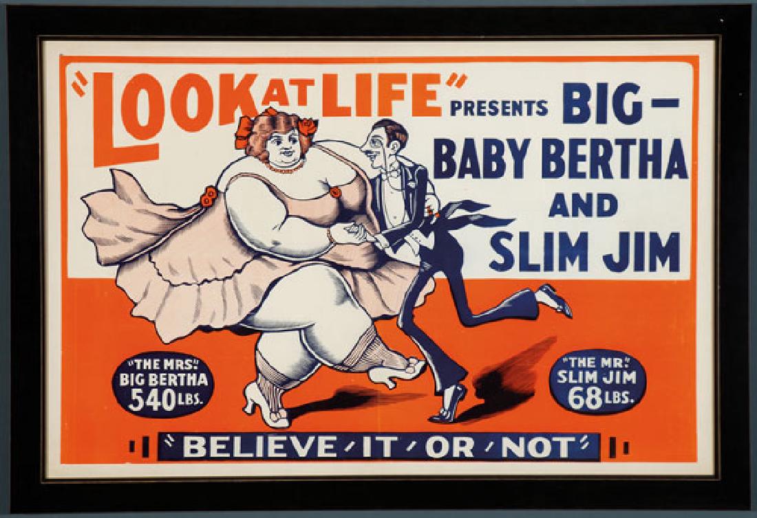 A VINTAGE SIDE SHOW ADVERTISING POSTER (1 of 1)