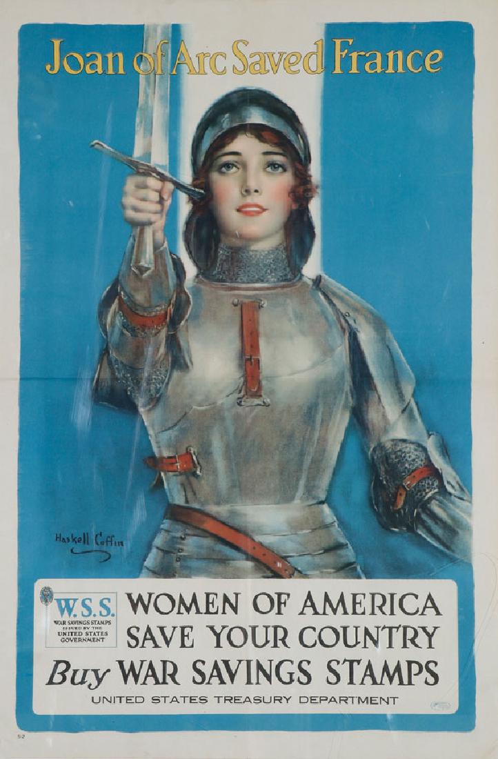A US WWII SAVINGS STAMP POSTER "JOAN OF ARC" (1 of 1)