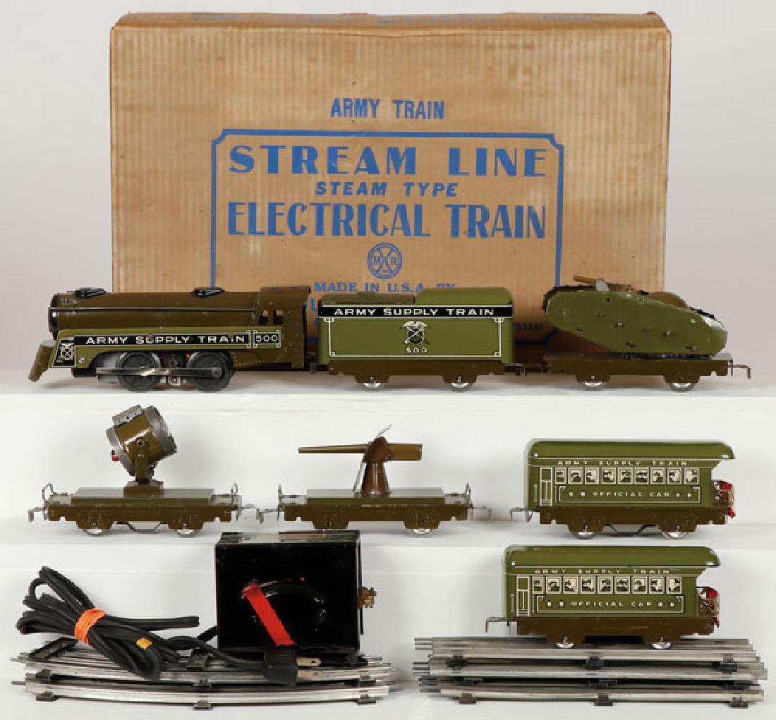 A MARX "ARMY SUPPLY TRAIN" O GAUGE TRAIN OUTFIT (1 of 1)