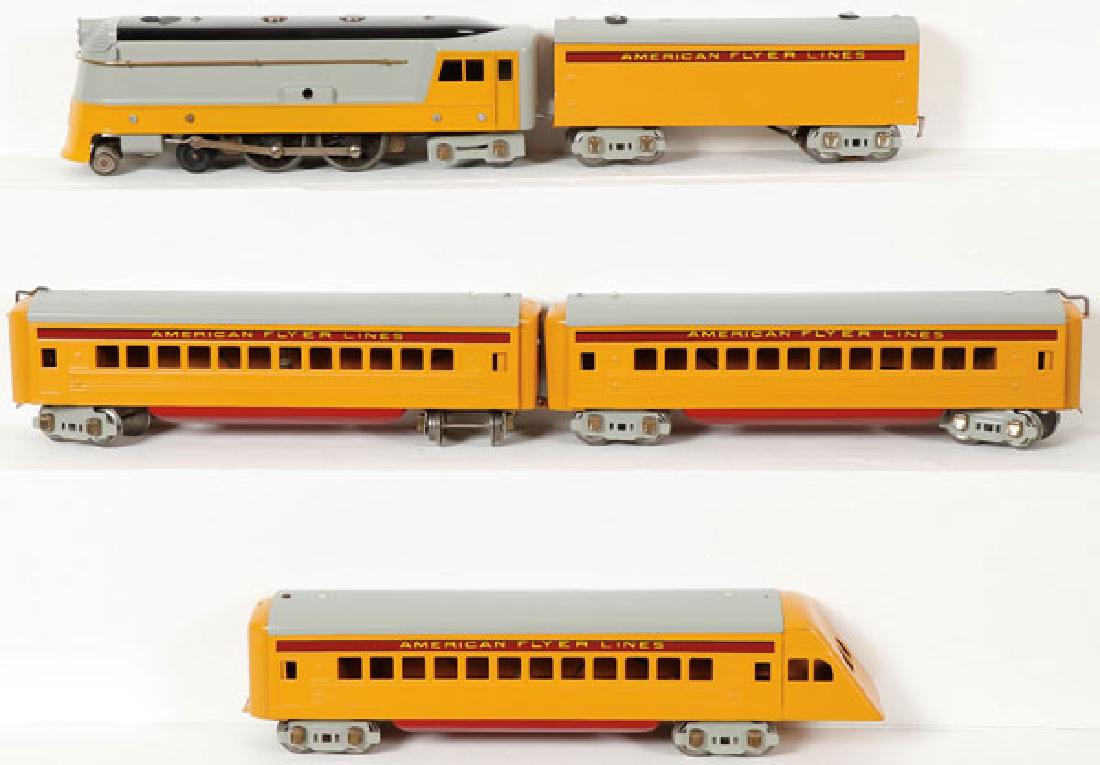 AN AMERICAN FLYER O GAUGE FIVE PIECE TRAIN SET (1 of 1)