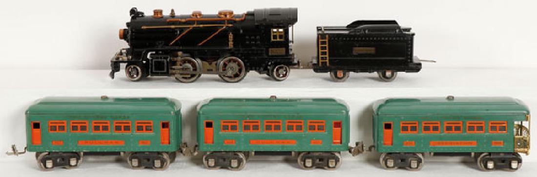 A LIONEL O GAUGE #262 ENGINE AND PASSENGER CAR (1 of 1)