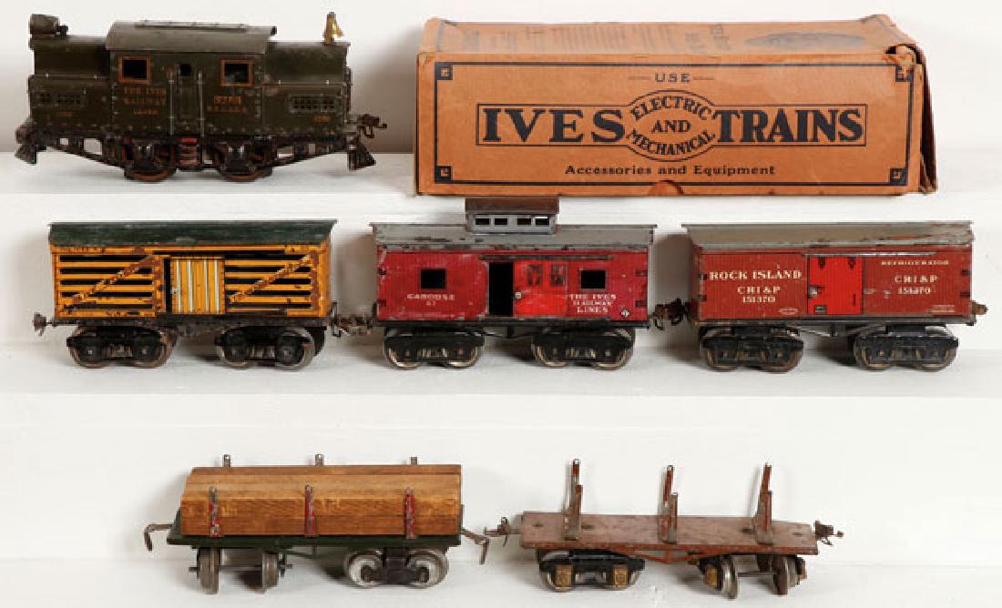 A SIX PIECE EARLY IVES O GAUGE TRAIN SET (1 of 1)