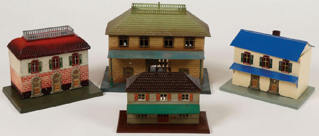 FOUR GERMAN TOY TRAIN BUILDINGS, EARLY 20TH C (1 of 5)