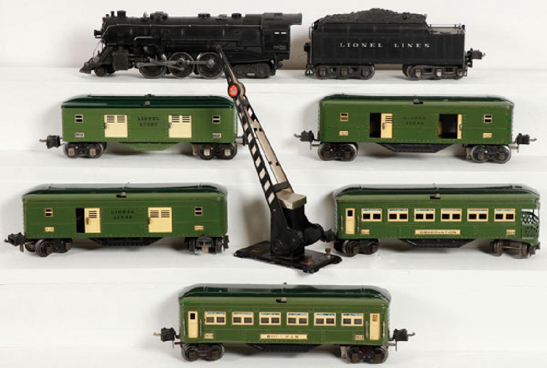 LIONEL O GAUGE PASSENGER SET AND CROSSING GATE (1 of 1)