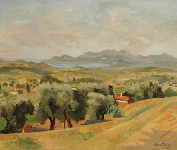 RENE DUREY (French 1886-1950) Expansive Summer La: RENE DUREY (French 1886-1950) Expansive Summer Landscape Oil on canvas Signed lower right 21.25 inches x 25.75 inches (54 cm x 92 cm) Estimate $600-$900