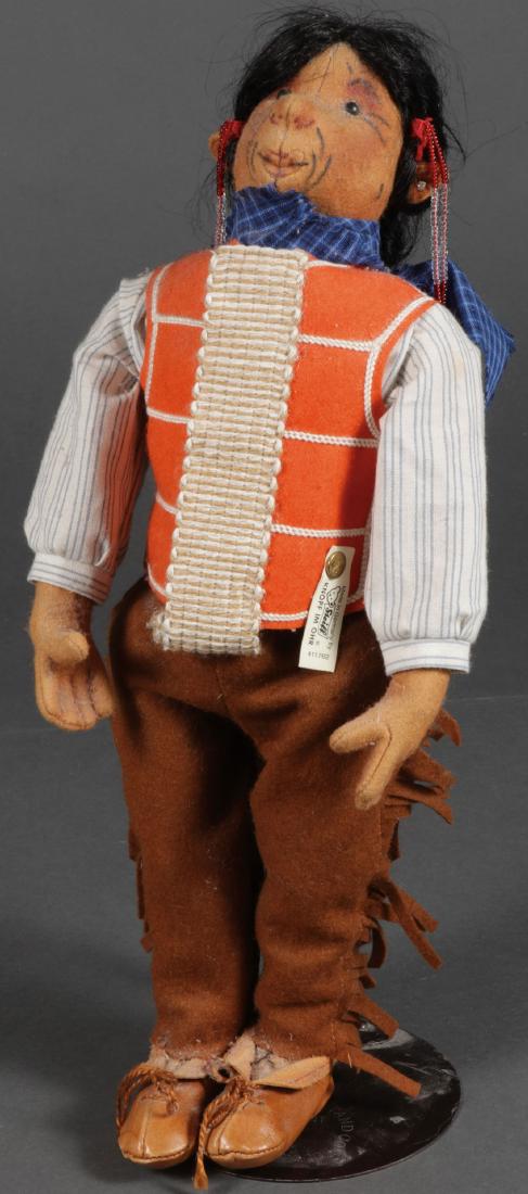 A STEIFF INDIAN DOLL: A STEIFF INDIAN DOLL. With original label still attached. Height 15 inches. SHIPPING NOTICE: Jackson's is your sole and only source for one stop packing and shipping. With over 50 years of