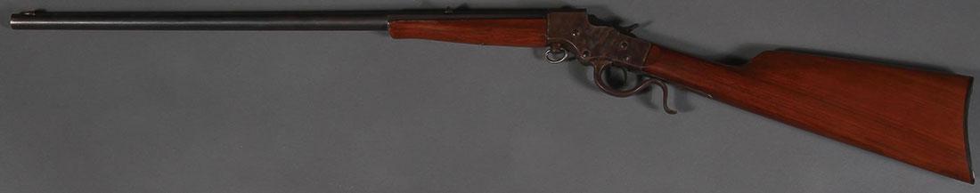 A STEVENS FAVORITE SINGLE SHOT 22 LONG RIFLE: A STEVENS FAVORITE SINGLE SHOT .22 LONG RIFLE. 22 inch part round/part octagon blued barrel, case hardened frame, walnut stock and forend, with original Stevens Favorite marked hard rubber buttplate. 