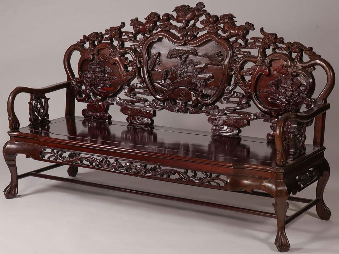 A CHINESE CARVED WOODEN BENCH, 20TH C. Apr 24, 2018 Jackson's