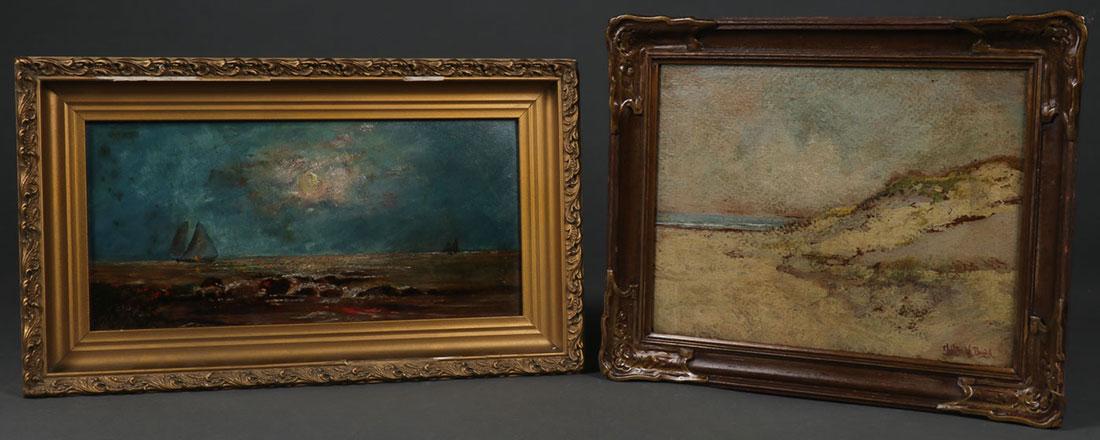 A PAIR OF AMERICAN SEASCAPE PAINTINGS, CIRCA 1900 (1 of 6)