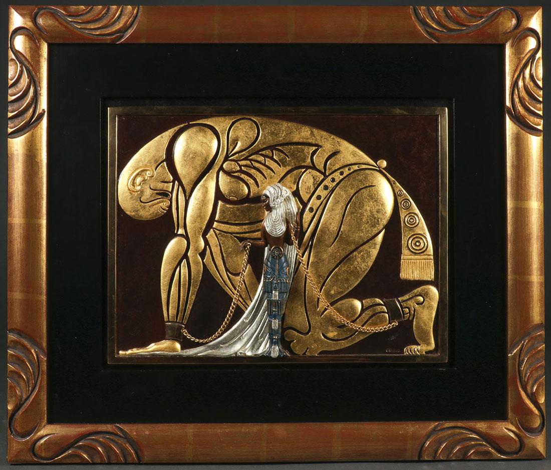 ERTE (ROMANIAN 1892 -1990) BRONZE PLAQUE (1 of 3)